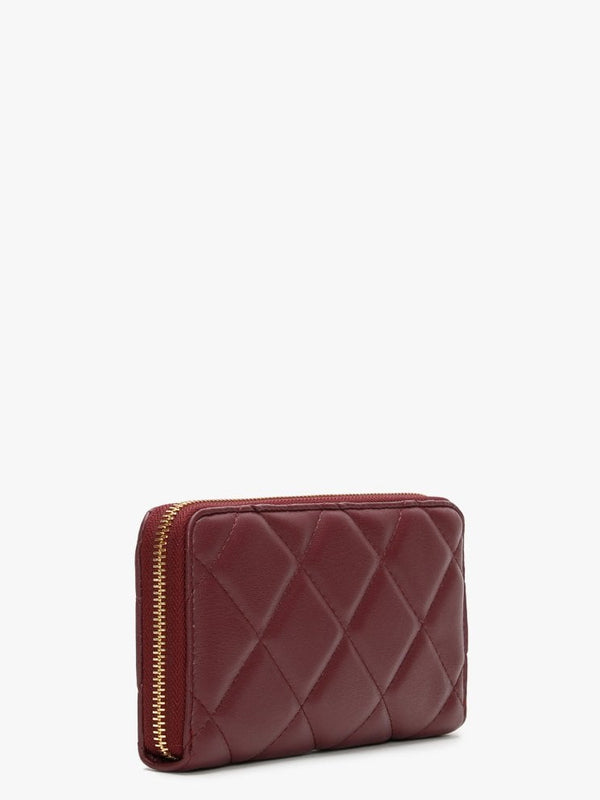 Ocarina Burgundy Quilted Zip Around Wallet