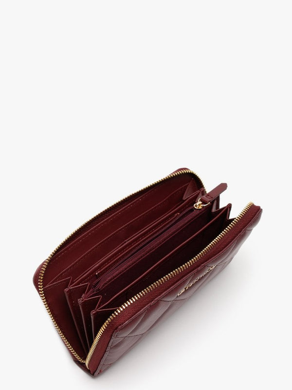 Ocarina Burgundy Quilted Zip Around Wallet