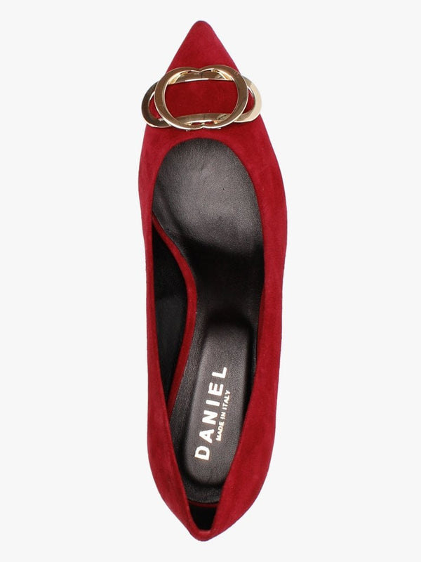 Elissa Burgundy Suede Kitten Heel Court Shoes
