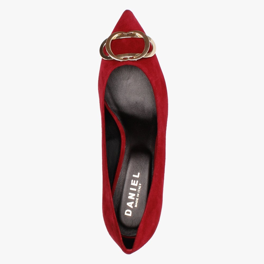 Elissa Burgundy Suede Kitten Heel Court Shoes