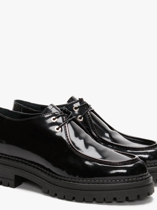 Nivato Black Patent Leather Lace Up Shoes