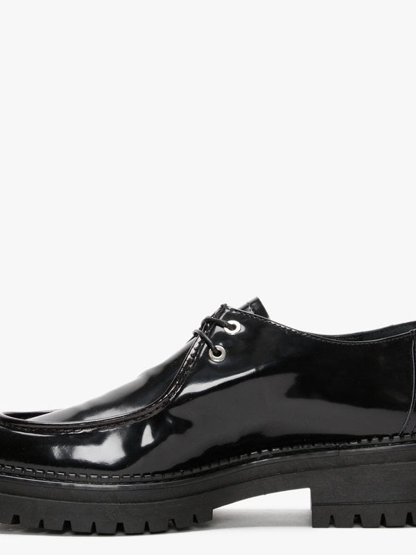 Nivato Black Patent Leather Lace Up Shoes