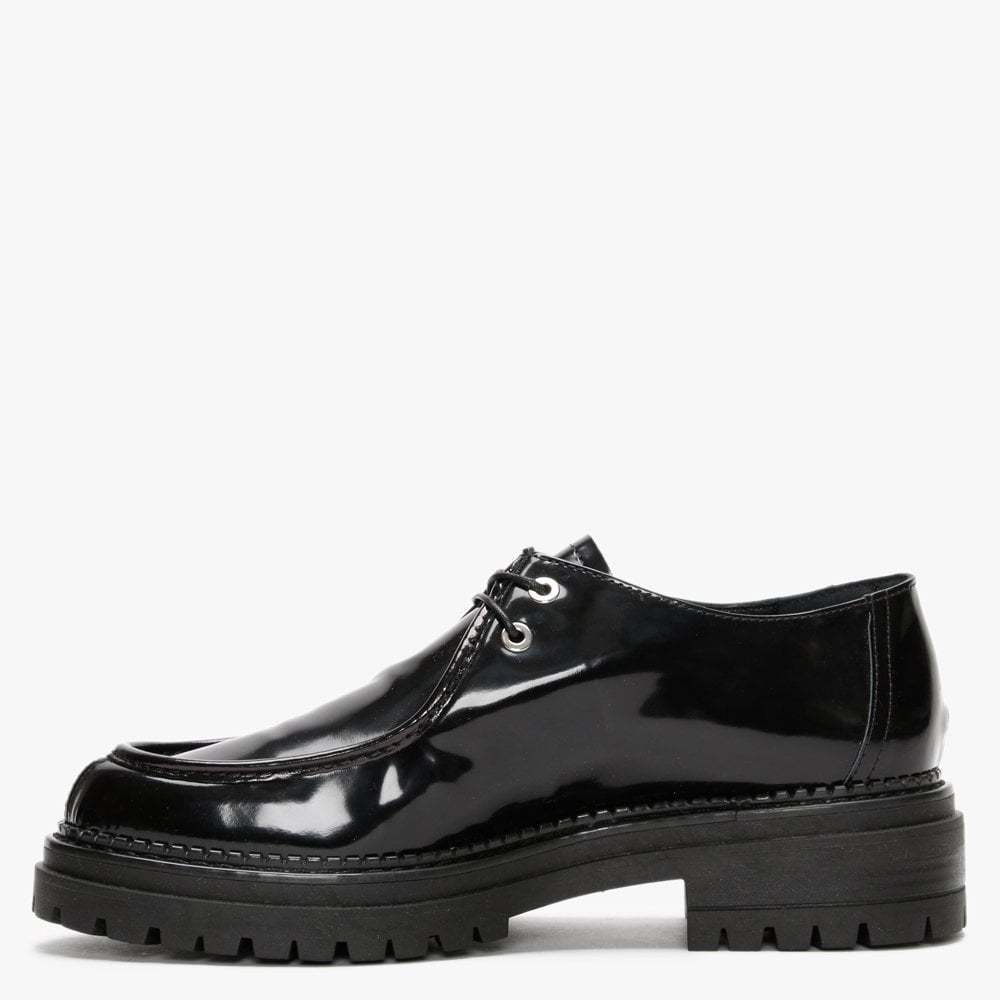 Nivato Black Patent Leather Lace Up Shoes