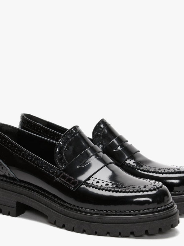 Noleon Black Patent Leather Loafers