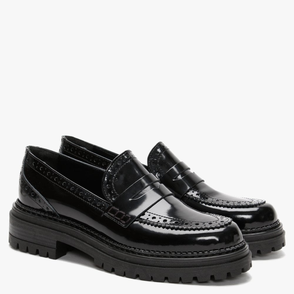 Noleon Black Patent Leather Loafers