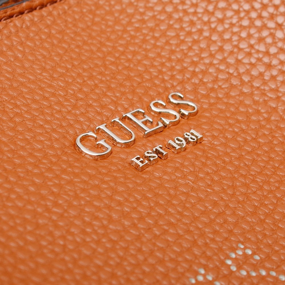 Vikky Stamp II Cognac Pebbled Tote Bag