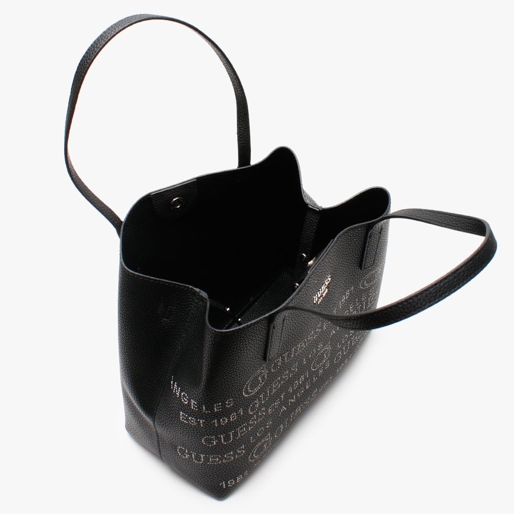 Vikky Stamp II Black Pebbled Tote Bag