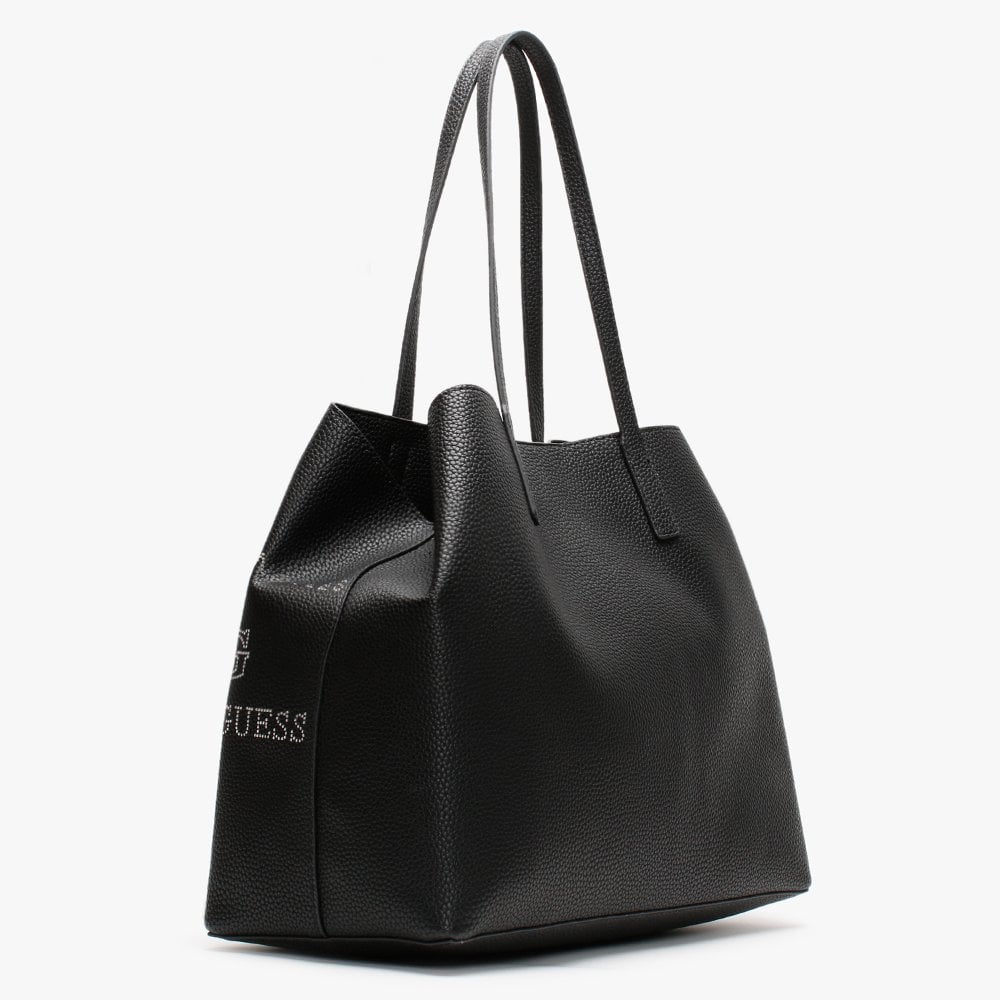 Vikky Stamp II Black Pebbled Tote Bag