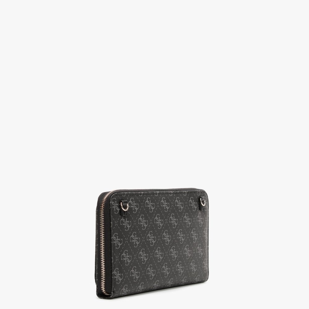 Jensen Cheque Coal Logo Organiser Cross-Body