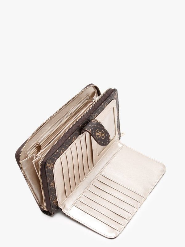 Jensen Cheque Brown Logo Organiser Cross-Body