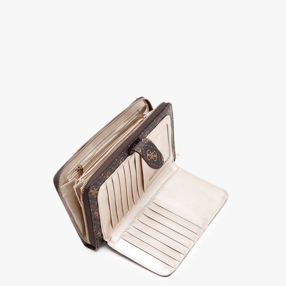 Jensen Cheque Brown Logo Organiser Cross-Body