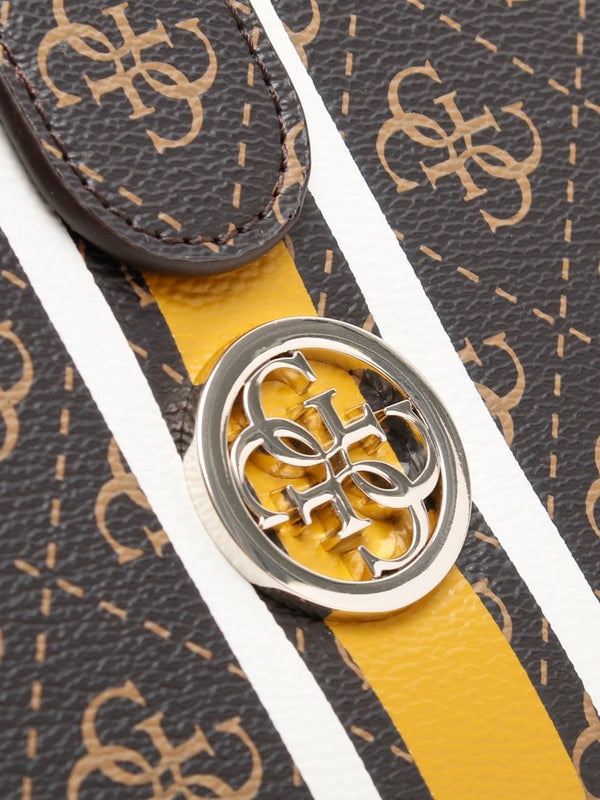 Jensen Cheque Brown Logo Organiser Cross-Body