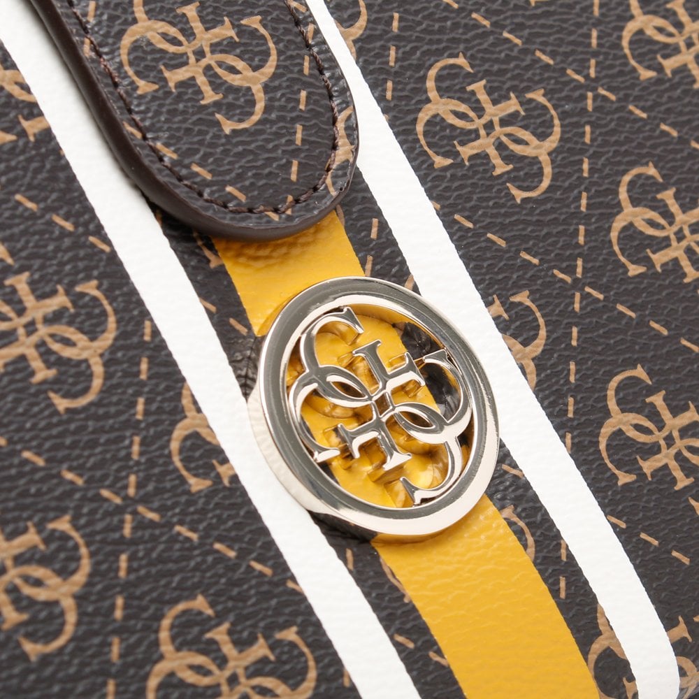 Jensen Cheque Brown Logo Organiser Cross-Body