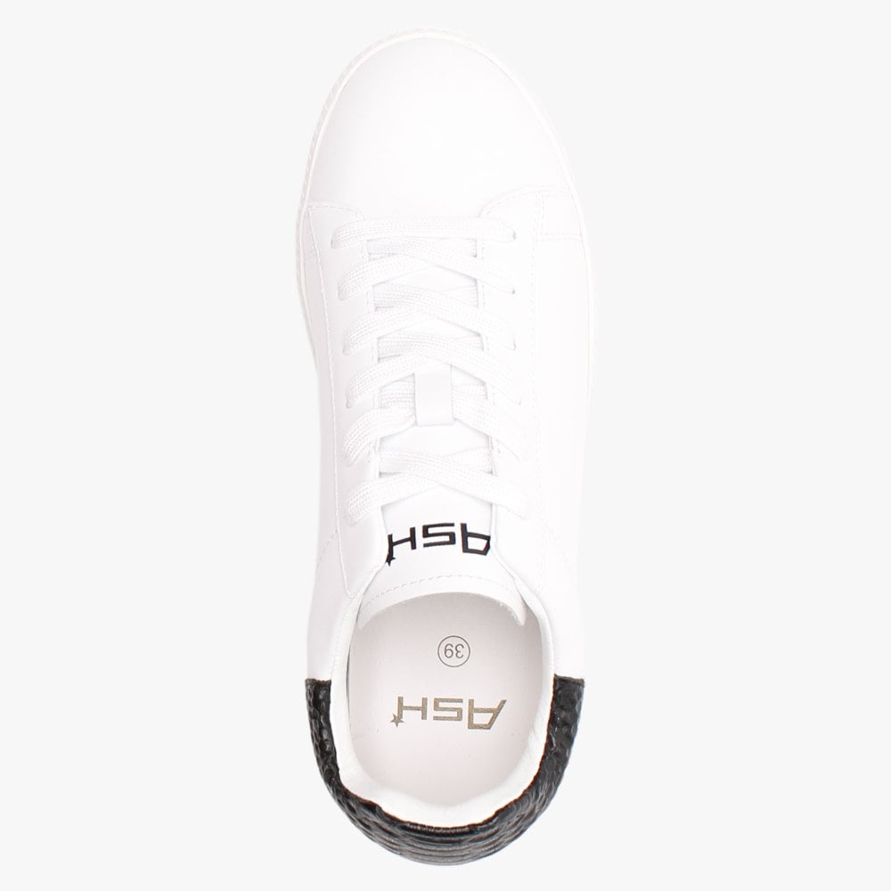 Cult White Leather Black Reptile Flash Flatform Trainers