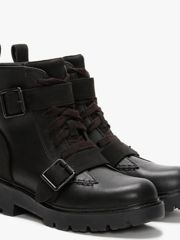 Noe Black Leather Biker Boots