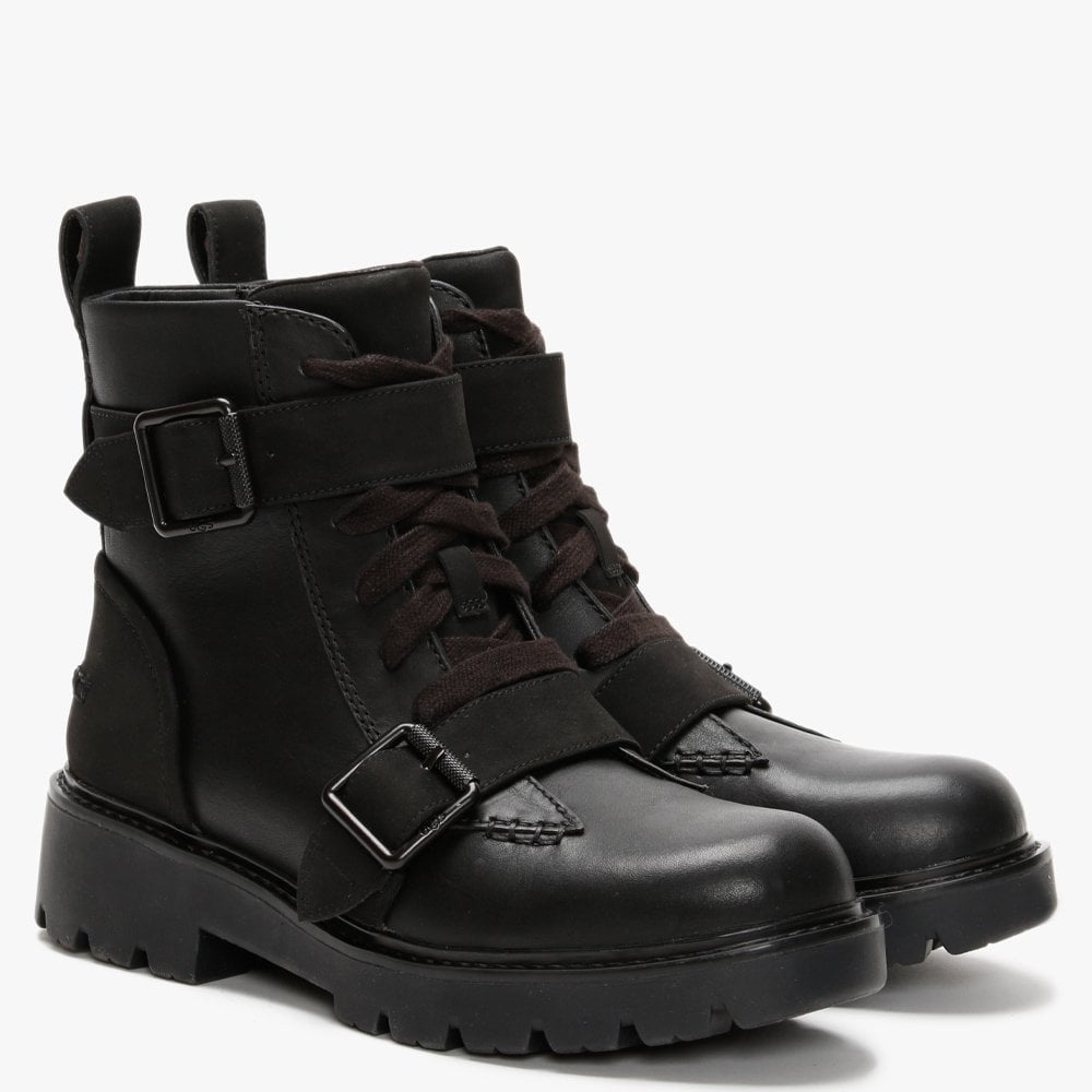 Noe Black Leather Biker Boots