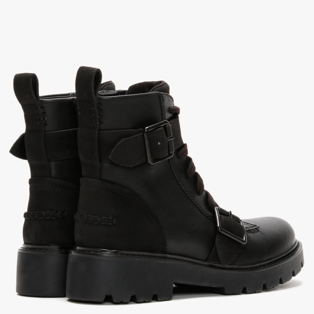 Noe Black Leather Biker Boots