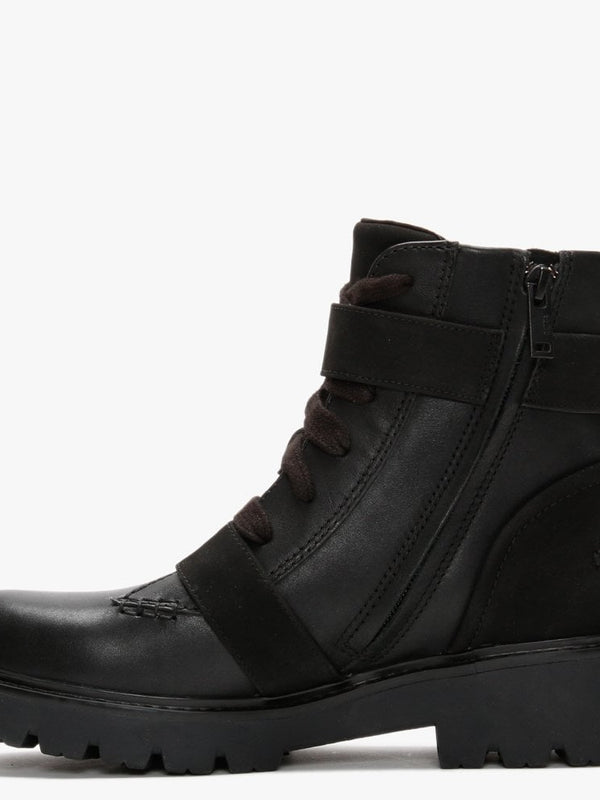 Noe Black Leather Biker Boots