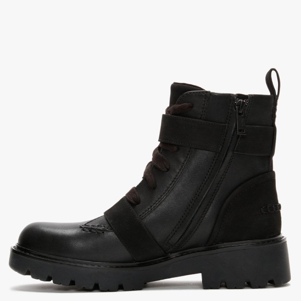 Noe Black Leather Biker Boots