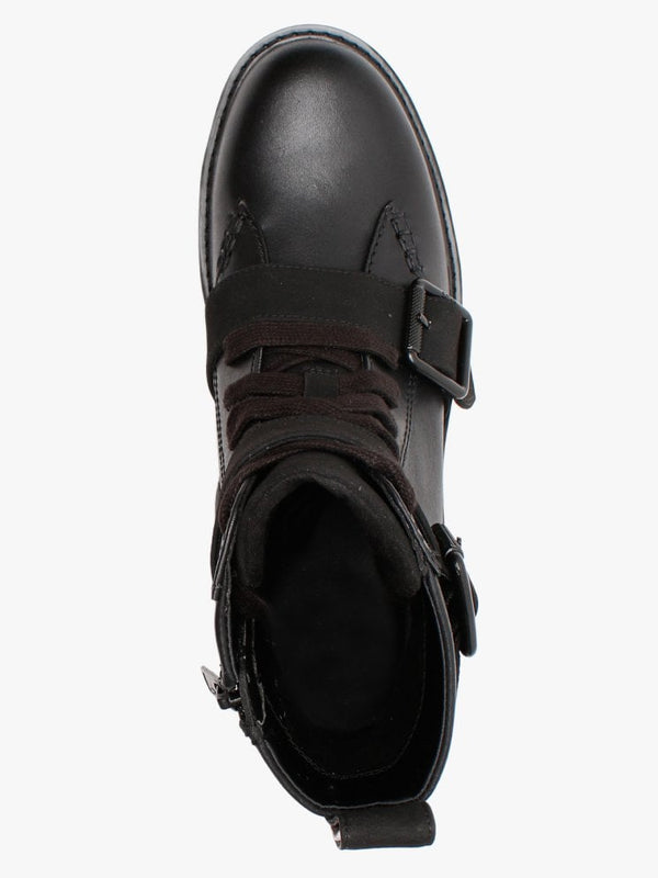 Noe Black Leather Biker Boots