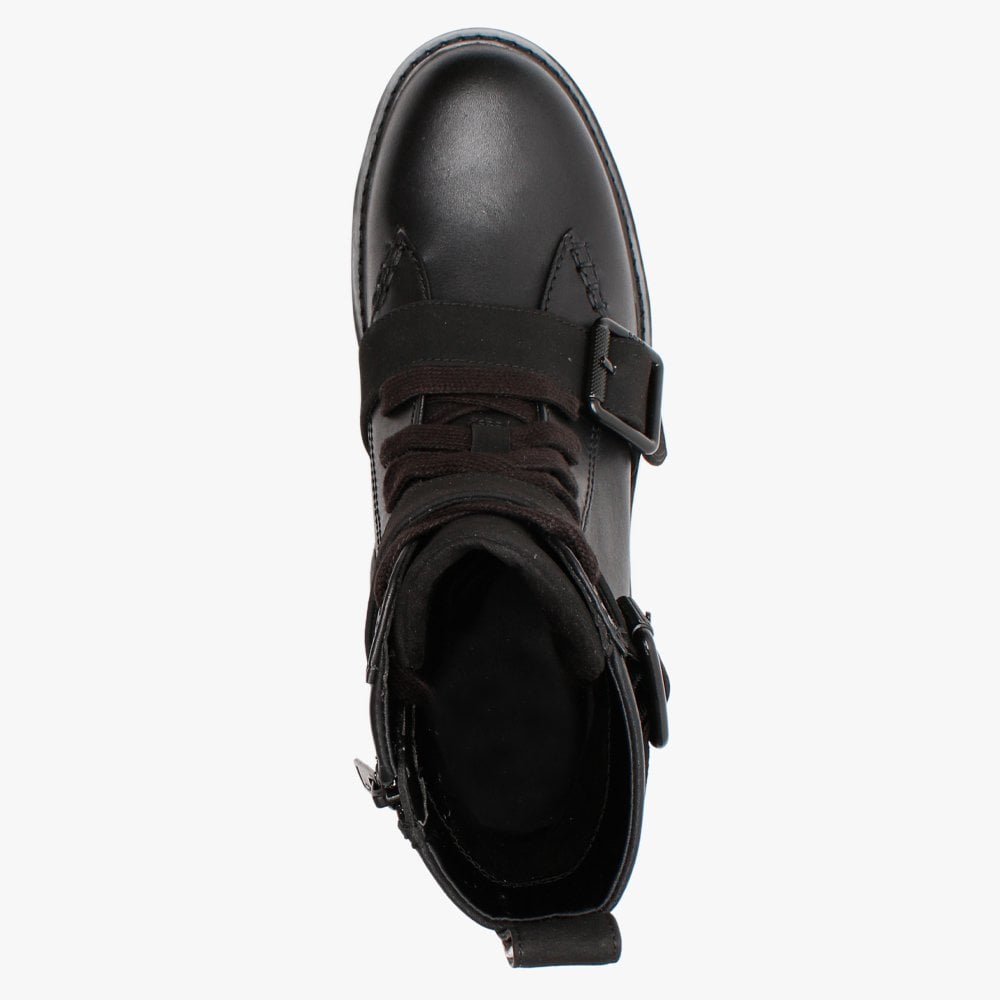 Noe Black Leather Biker Boots