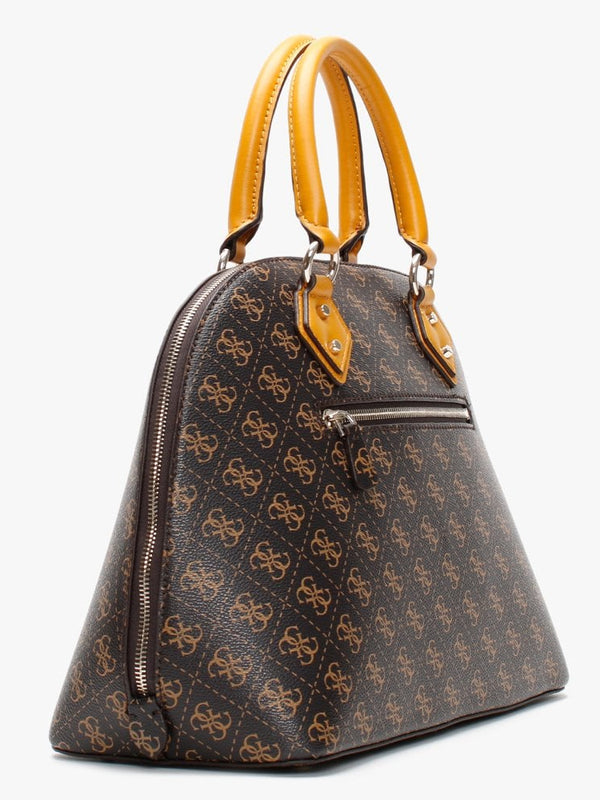Jensen Brown Logo Dome Satchel Bag