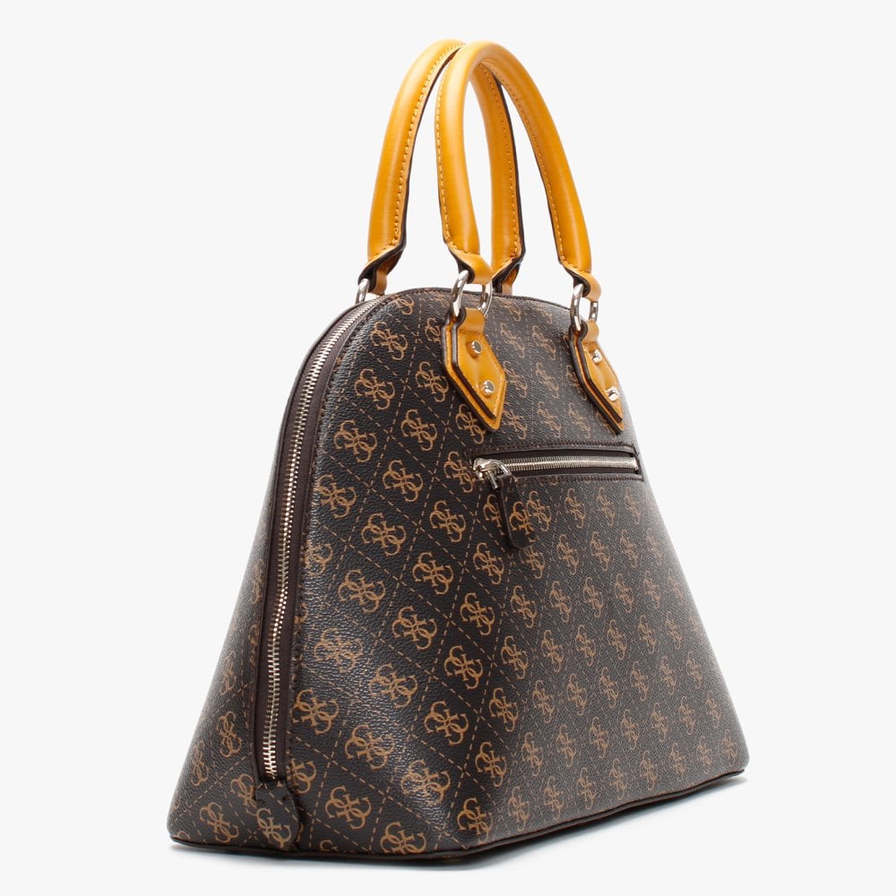 Jensen Brown Logo Dome Satchel Bag