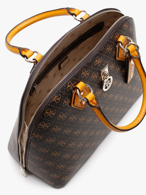 Jensen Brown Logo Dome Satchel Bag