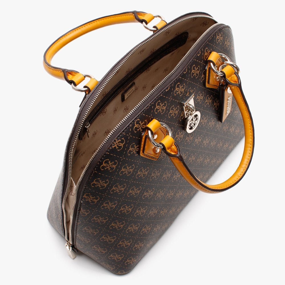 Jensen Brown Logo Dome Satchel Bag