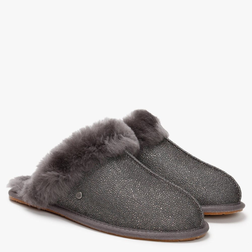 Women's Scuffette II Caviar Dark Grey Shearling Slippers