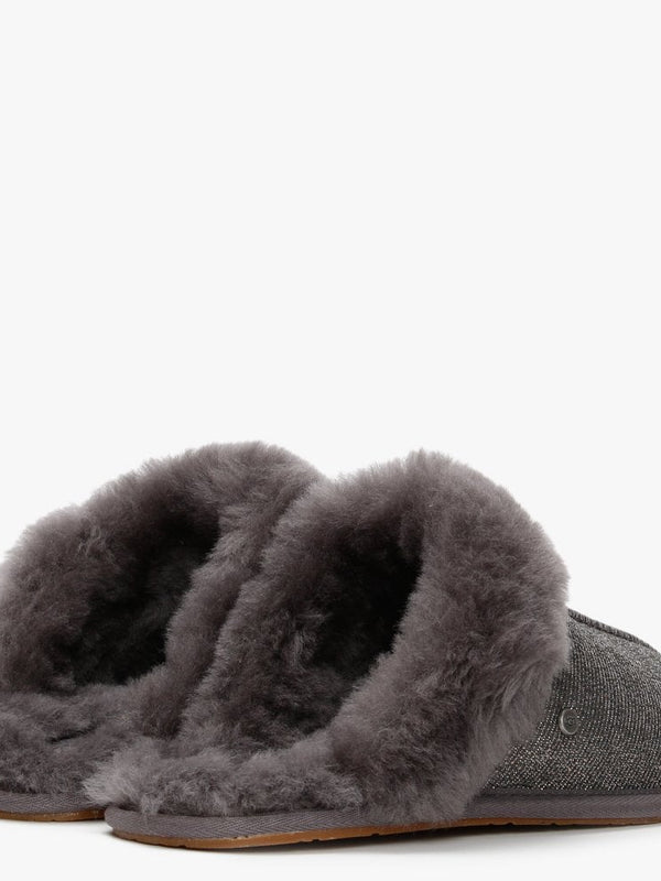 Women's Scuffette II Caviar Dark Grey Shearling Slippers