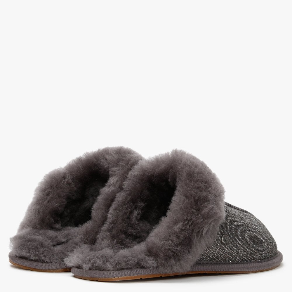 Women's Scuffette II Caviar Dark Grey Shearling Slippers