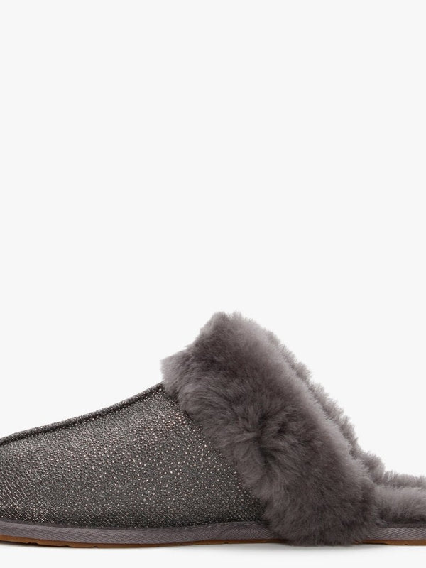 Women's Scuffette II Caviar Dark Grey Shearling Slippers