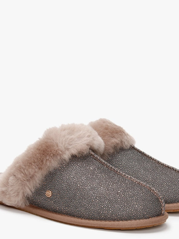 Women's Scuffette II Caviar Caribou Shearling Slippers