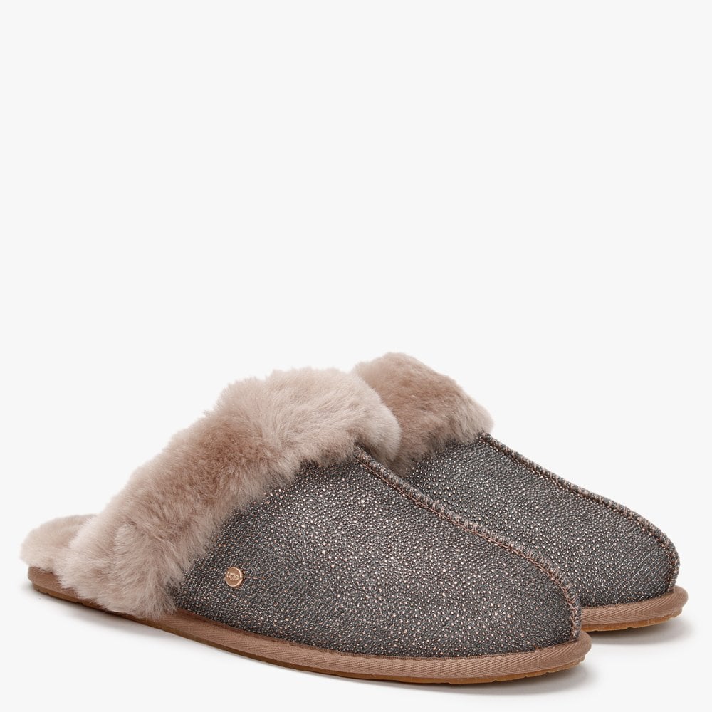 Women's Scuffette II Caviar Caribou Shearling Slippers