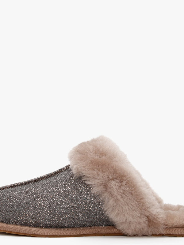 Women's Scuffette II Caviar Caribou Shearling Slippers