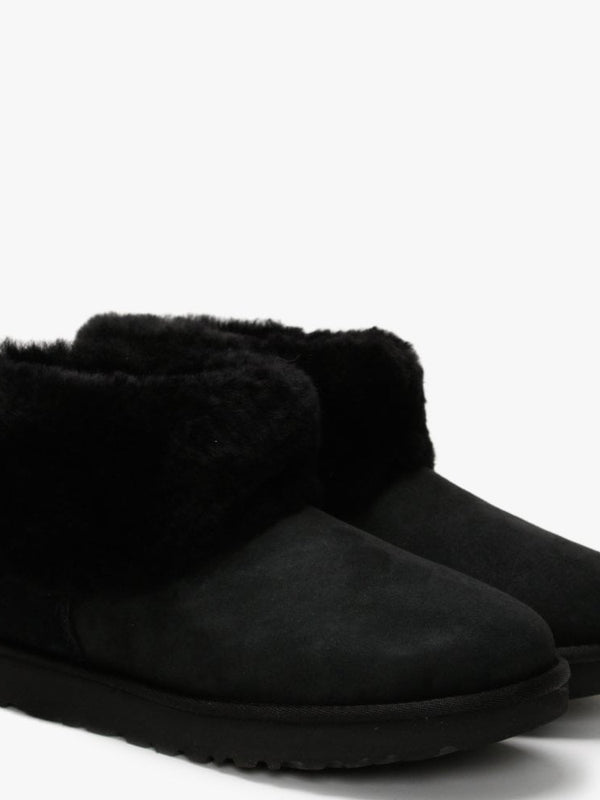 Classic Mini Fluff Black Twinface Boots