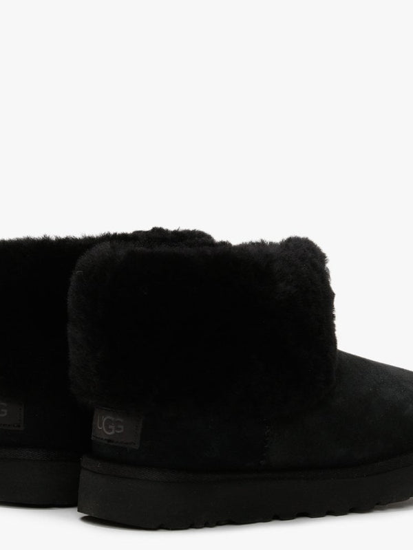 Classic Mini Fluff Black Twinface Boots