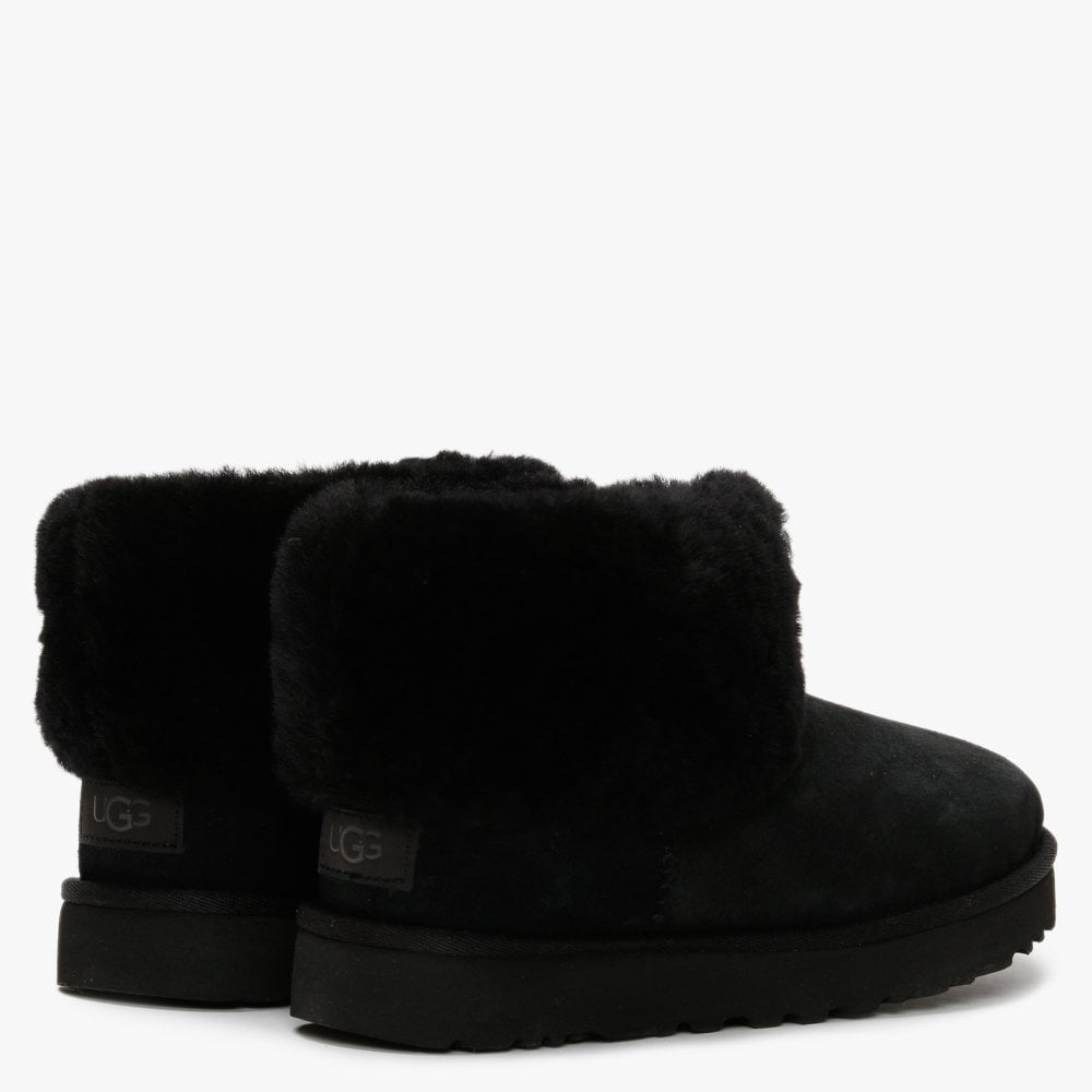 Classic Mini Fluff Black Twinface Boots