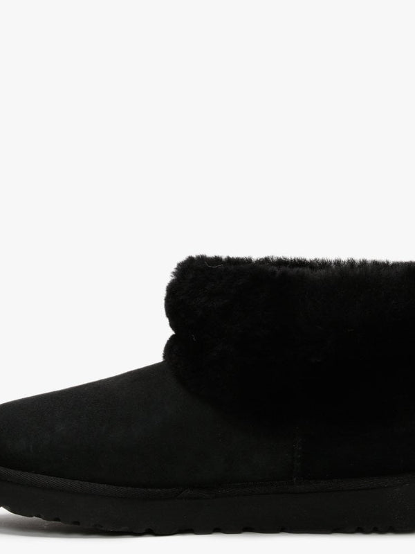 Classic Mini Fluff Black Twinface Boots