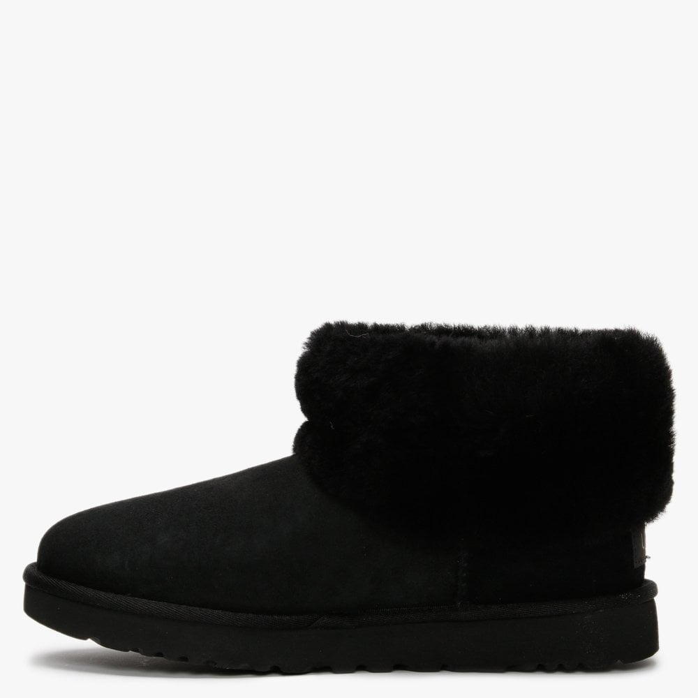 Classic Mini Fluff Black Twinface Boots