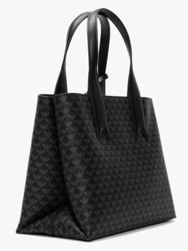 Logo Contrast Black Tote Bag
