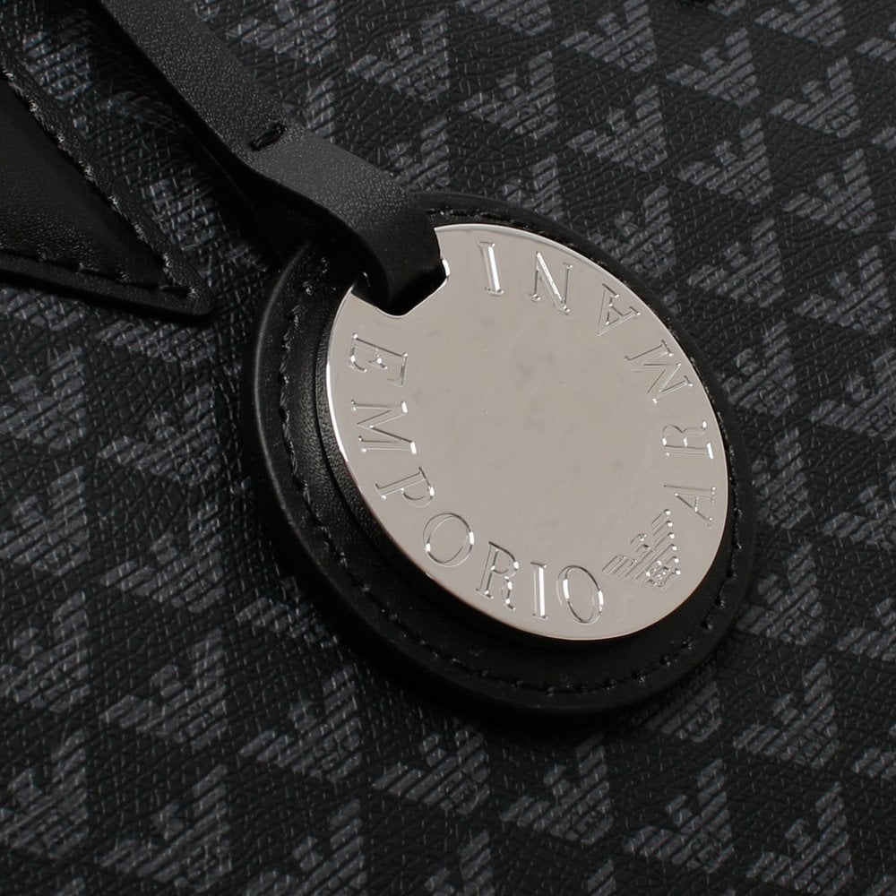 Logo Contrast Black Tote Bag