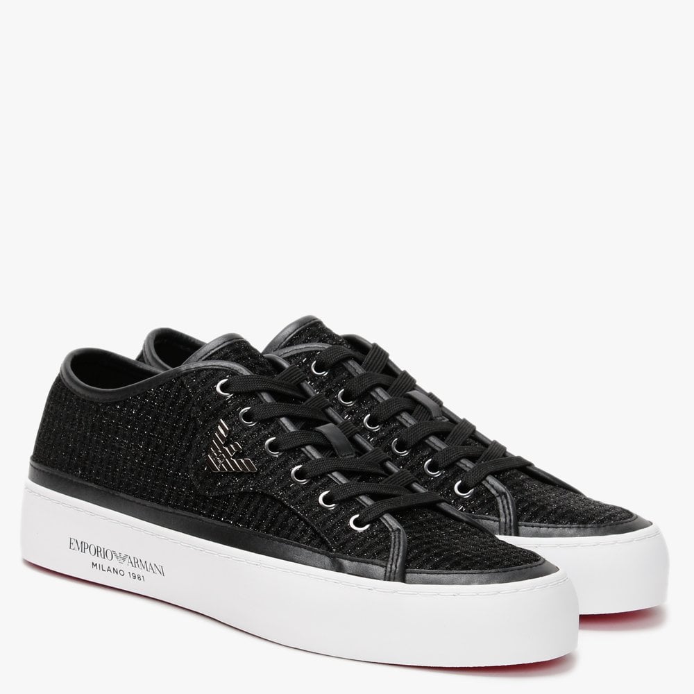 Black Glitter Trainers