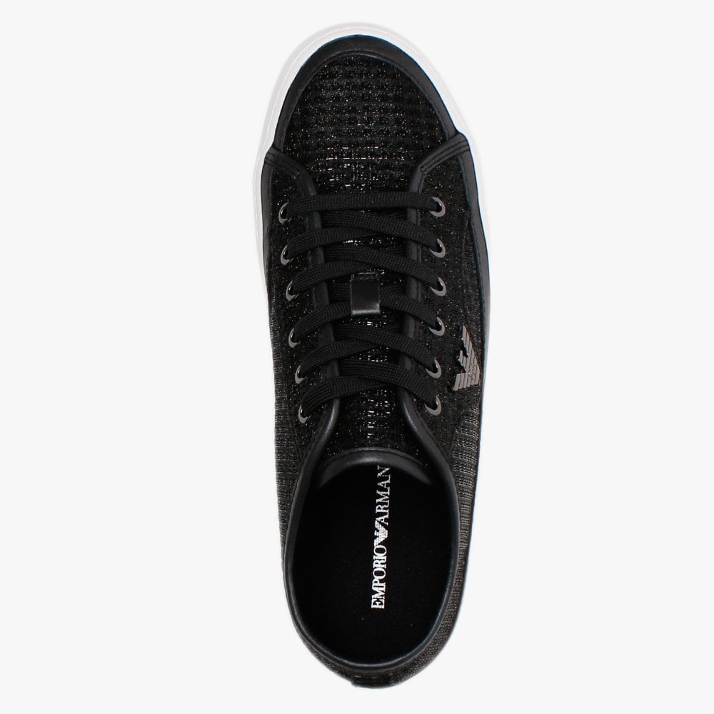 Black Glitter Trainers