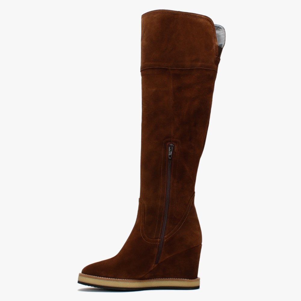 Noot Tan Suede Over The Knee Boots