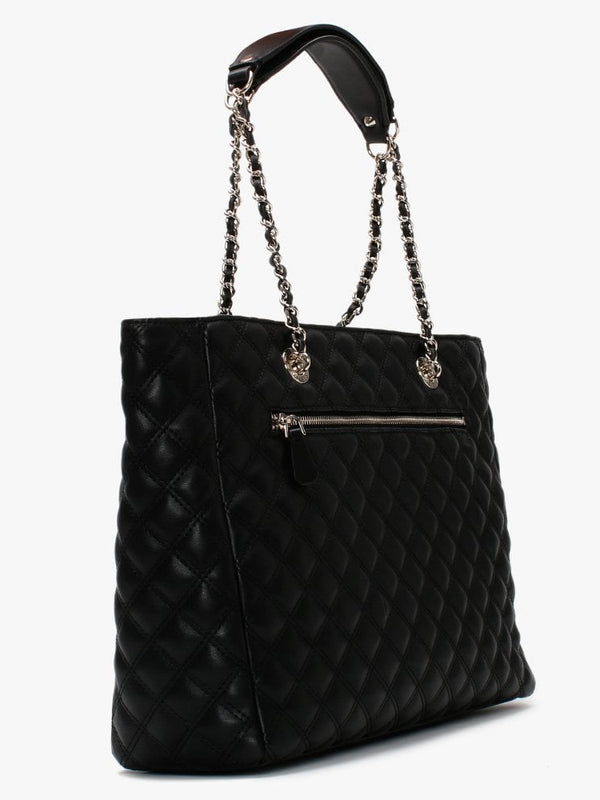 Cessily Quilted Black Tote Bag