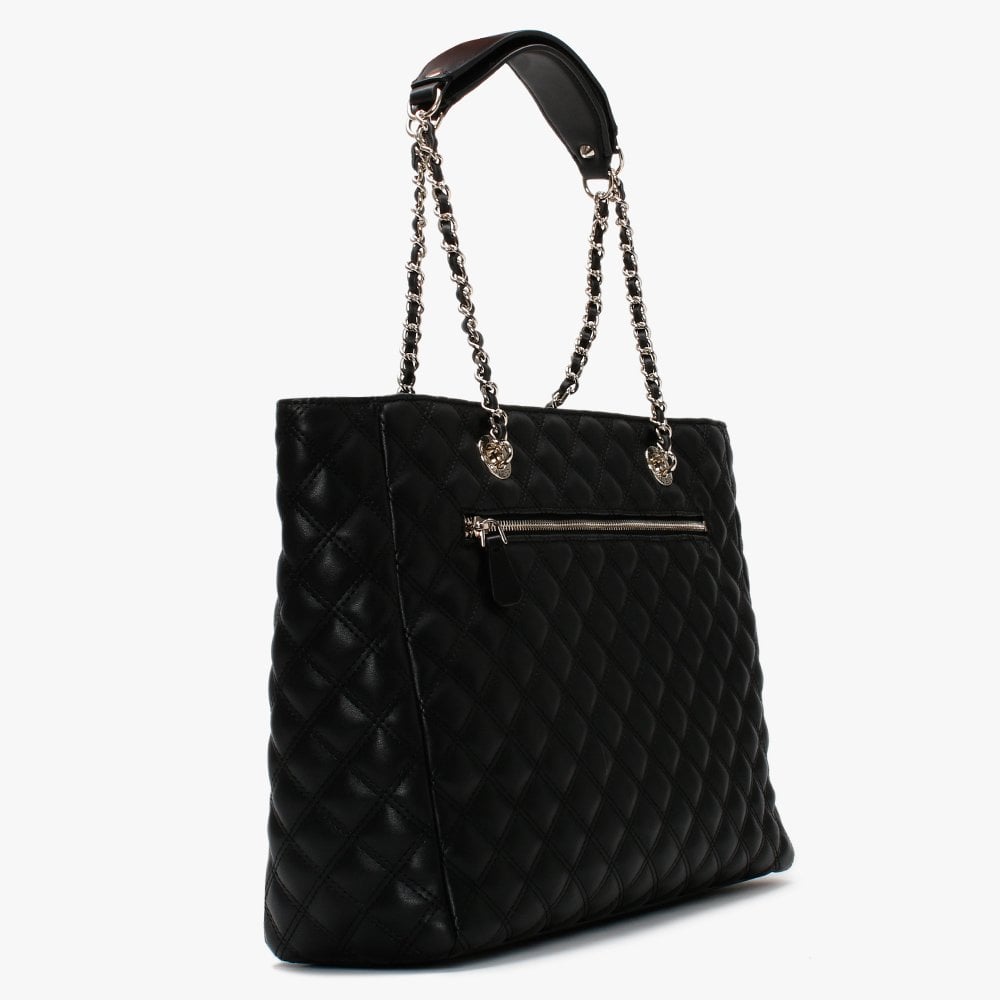 Cessily Quilted Black Tote Bag