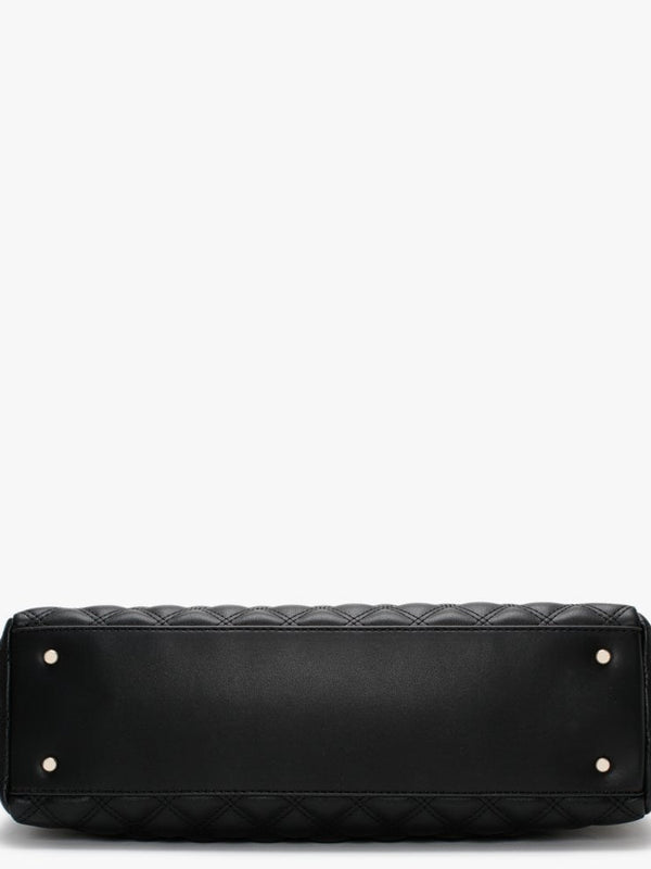 Cessily Quilted Black Tote Bag