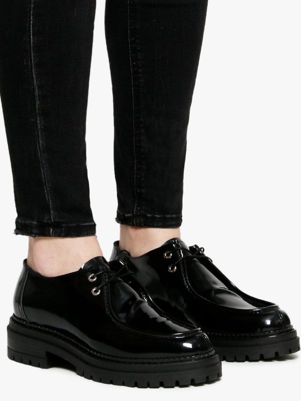 Nivato Black Patent Leather Lace Up Shoes